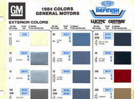 1928 to 1988 Oldsmobile paint colors in one .zip file