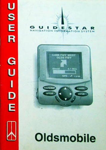 Oldsmobile Guidestar GPS Manual